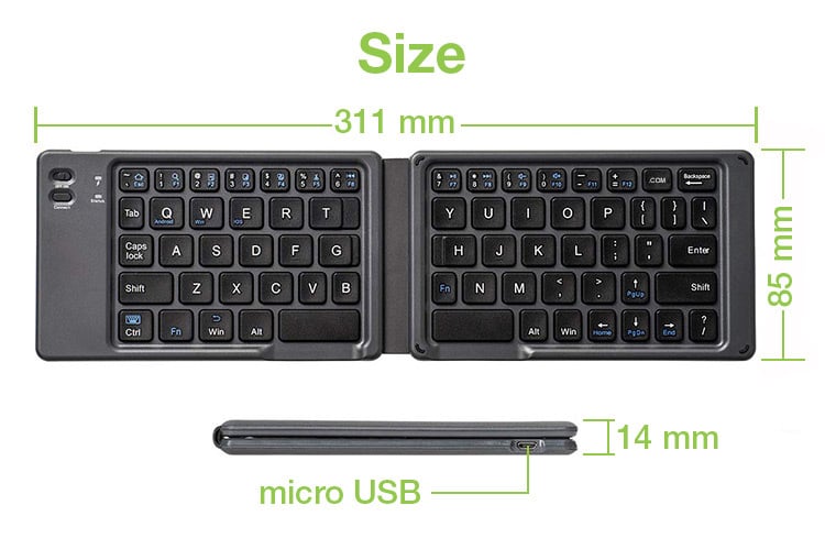 Tastiera pieghevole super leggera bluetooth wireless con touchpad android  ios tastiera mini